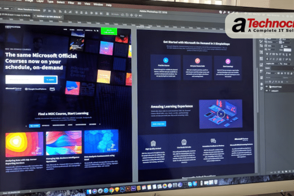On the screen we have two set of website template to find out what makes a website convert better